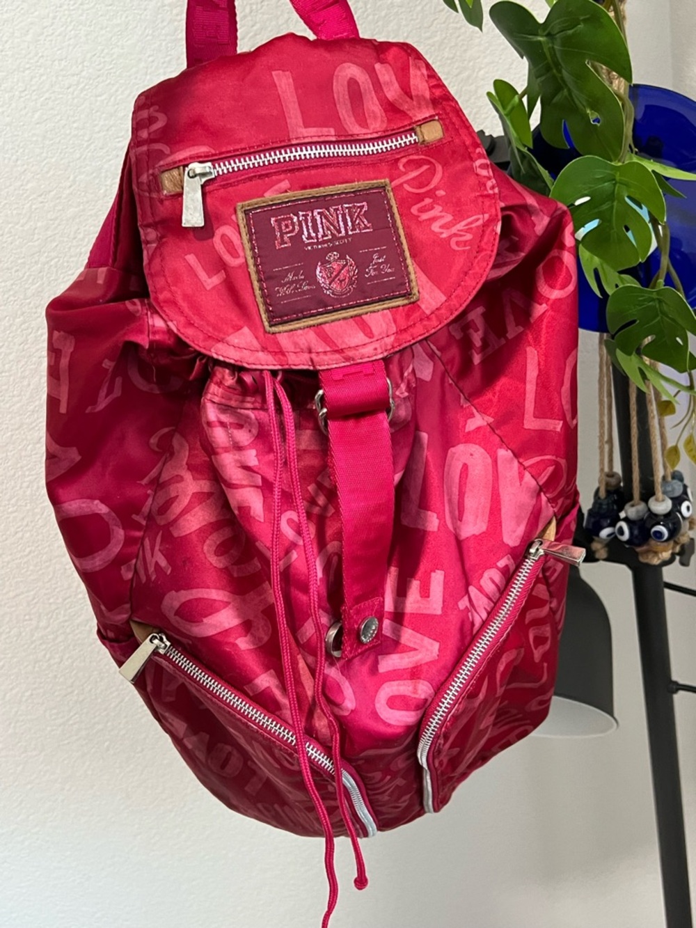 2011 VICTORIA’S SECRET PINK Red Monogram Backpack